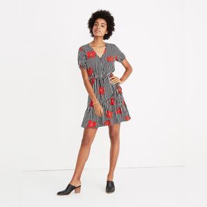 MADEWELL Ruffle-Wrap Dress in Candied Orchids Size‎ 10